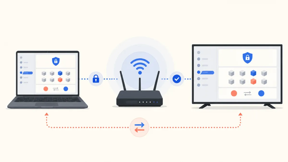 MacBook подключается к Android TV через ADB в доверенной домашней Wi‑Fi-сети