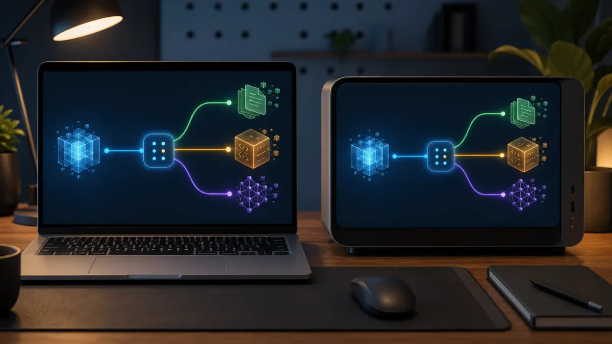 MacBook и Mac mini с отдельными локальными маршрутизаторами моделей